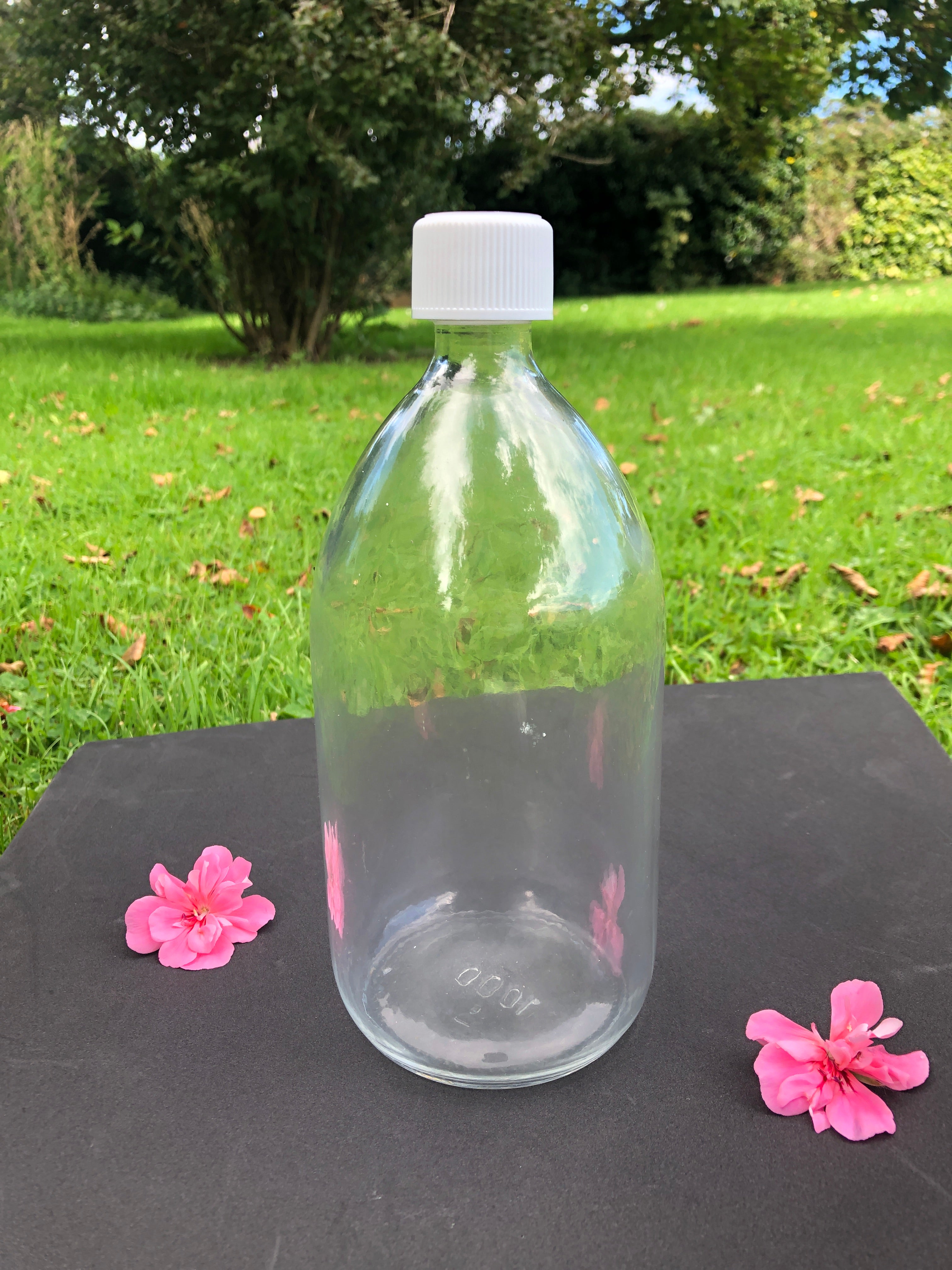 1000 ml Medical Round Clear Glass bottle